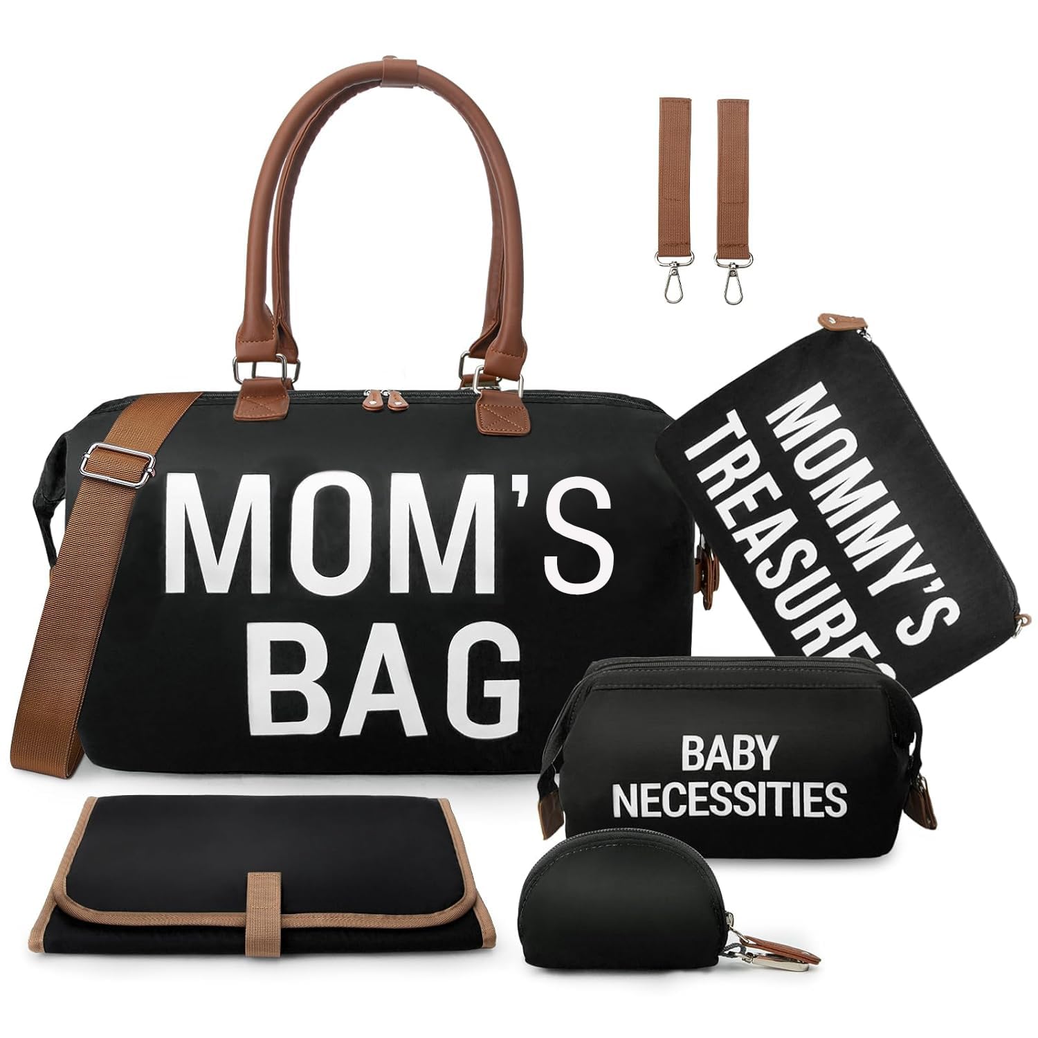 Miila Mommy Bag Diaper Tote With Insulated Pockets Black