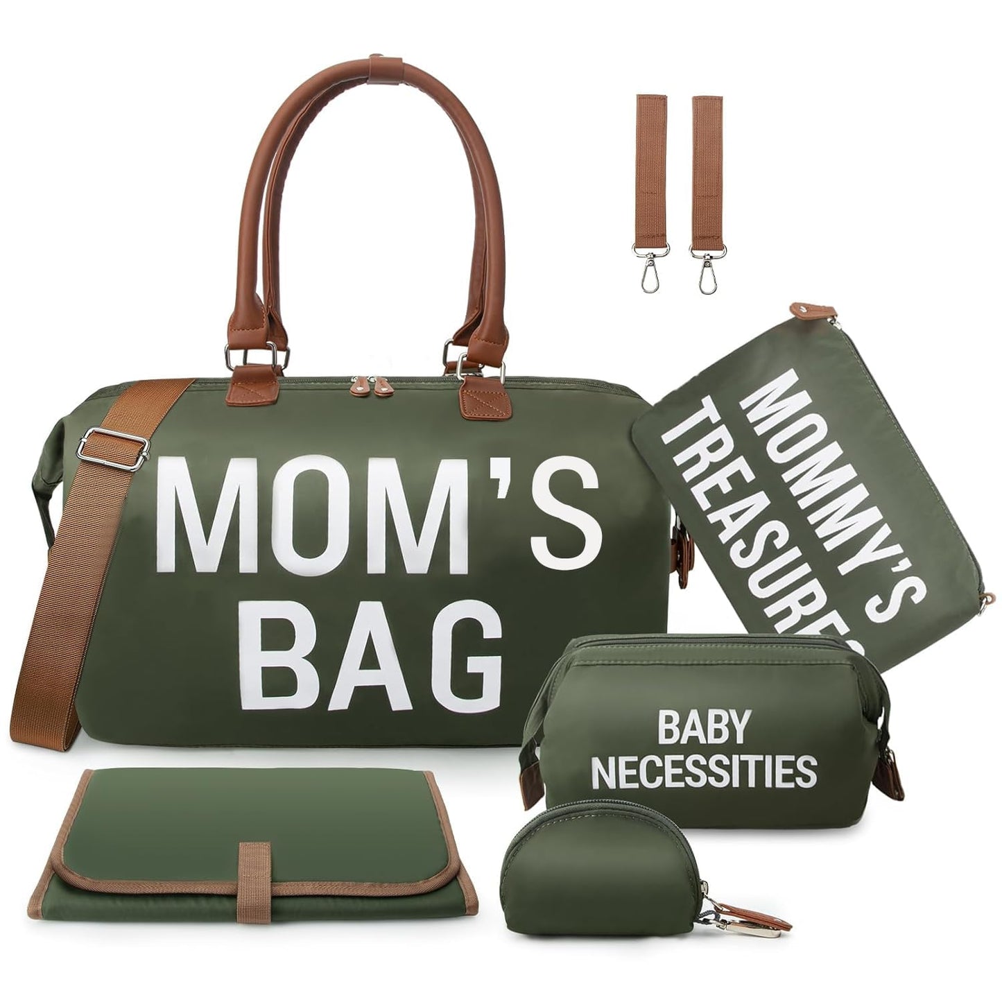 Miila Mommy Bag Diaper Tote With Insulated Pockets Green