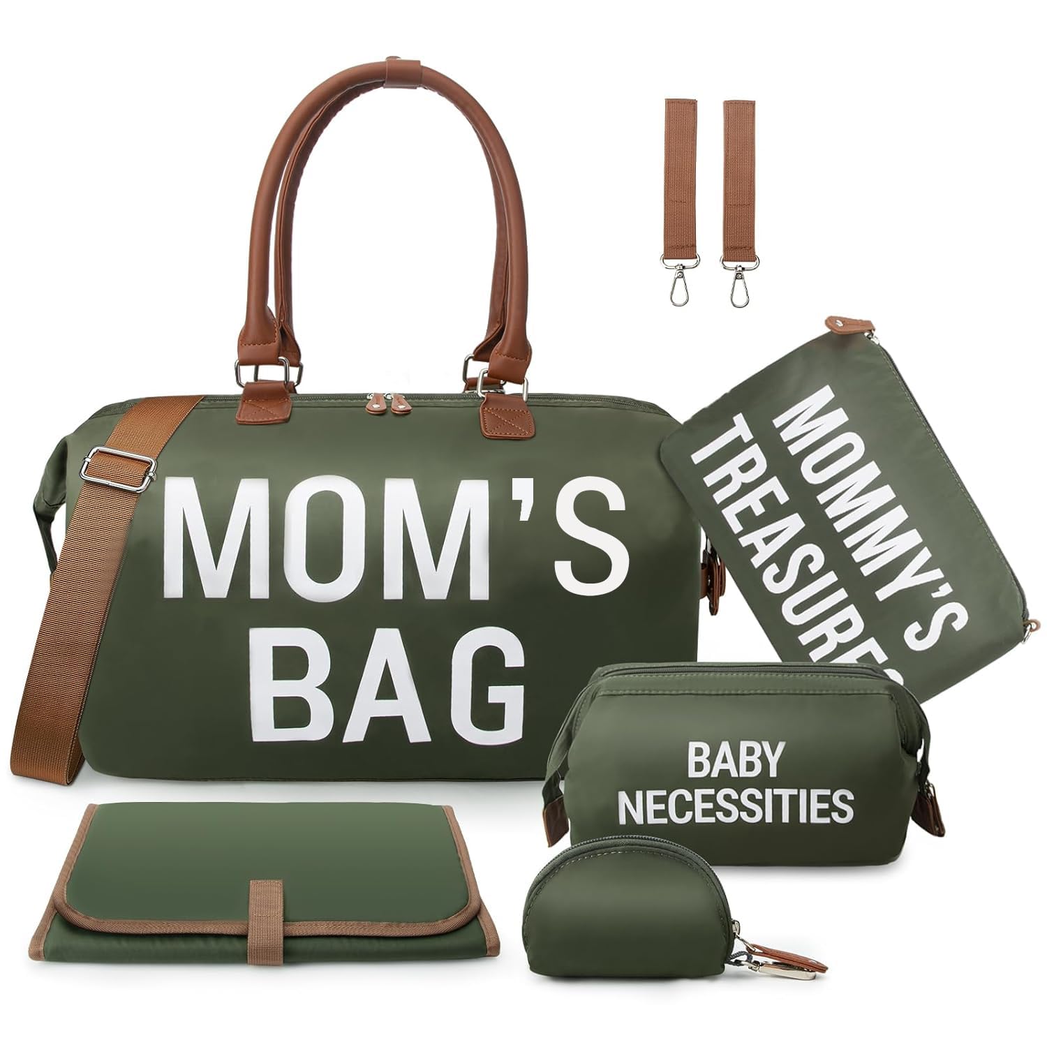 Miila Mommy Bag Diaper Tote With Insulated Pockets Green