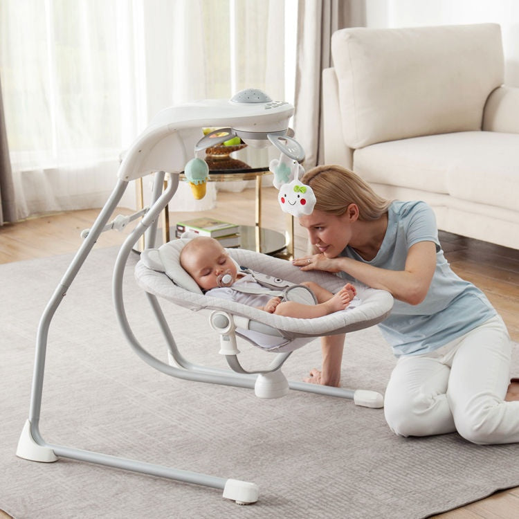 Miila Swing Bear Musical Rocker, 4-Speed Baby Bouncer