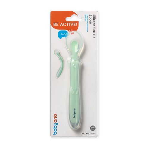 BabyOno - Silicone Flexible Spoon - Mint New