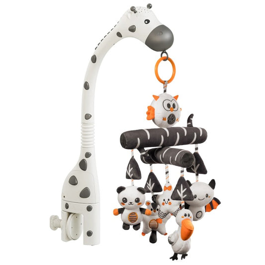 Tumama Kids - Zebra Crib Mobile With Bleutooth - AA Battery Version- Black And White