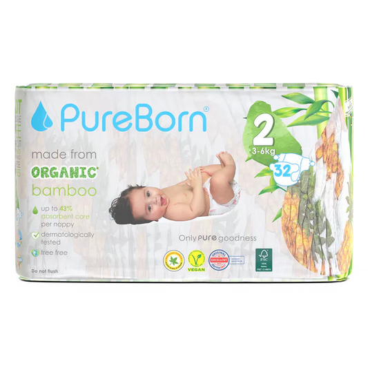Pureborn - Organic Bamboo Diapers - Size 2