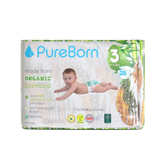 Pureborn - Organic Bamboo Diapers - Size 3