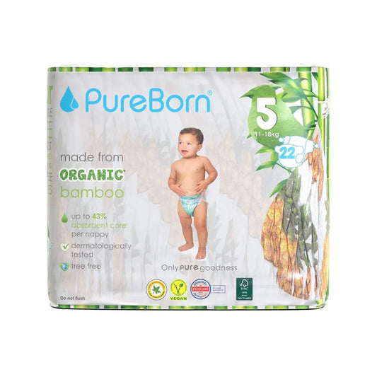 Pureborn - Organic Bamboo Diapers - Size 5