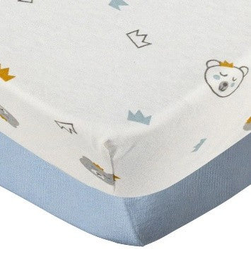 Poree Havlik - BBC Set 2 Fitted Sheet 70*140cm Printed All Over Bear/Blue