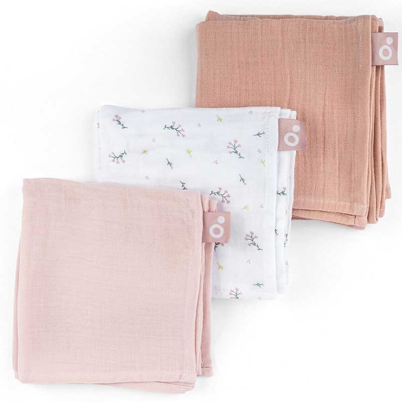 Doomoo - Set Of 3 Muslin - Flower Pink - NEW!!