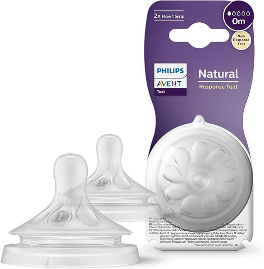Avent 2 Natural Response teats 0m - 1 hole