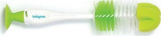 728/02 Brush for bottles and teats with suction cup&retractable mini brush/self standing
