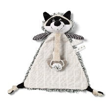 Cuddly toy with pacifier holder racoon rocky