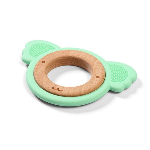 Wooden & silicone teether