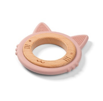 Wooden&silicone teether kitten