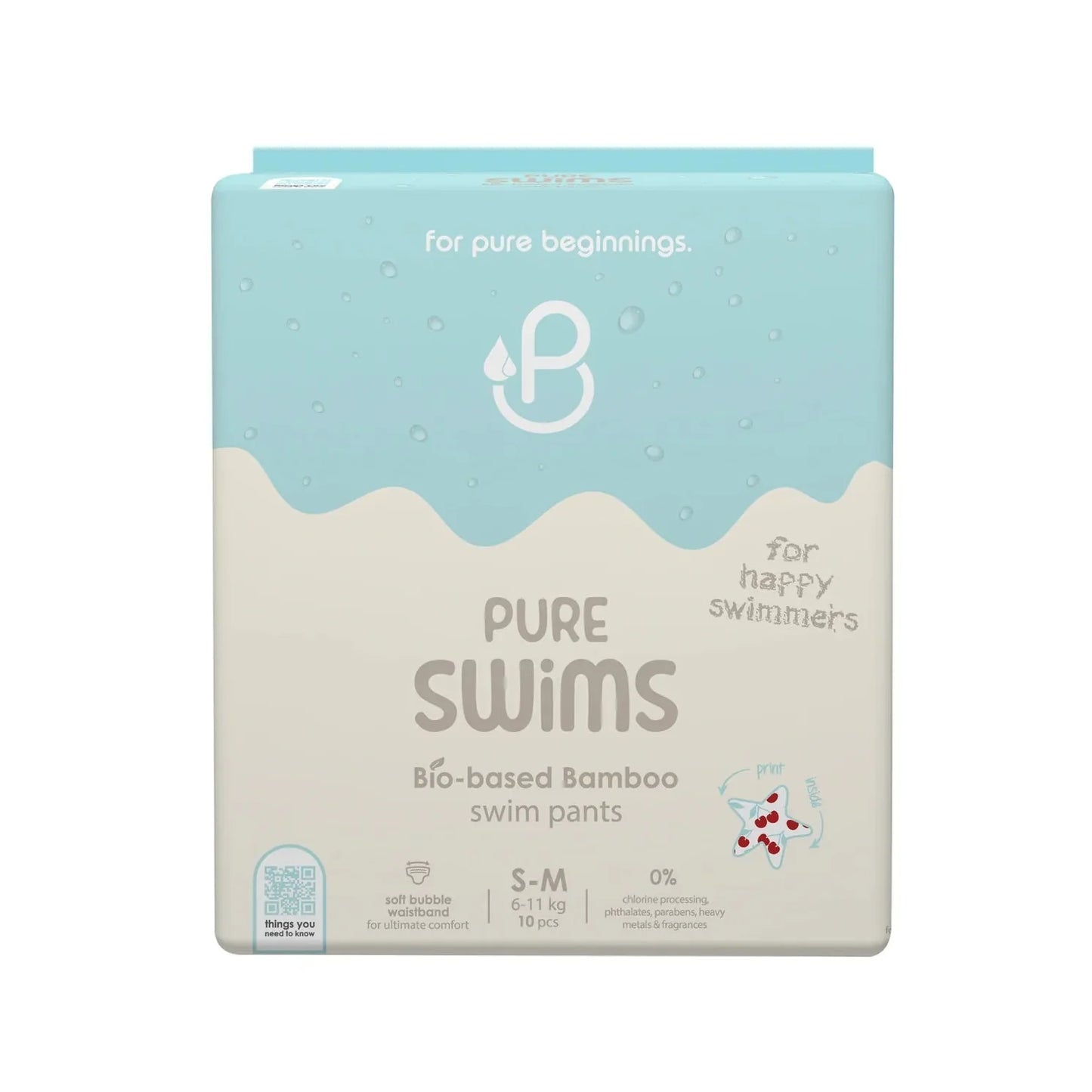 Pureborn - Bamboo Baby Swim Pants - Soft ,Breathable & Skin Safe - Swim Diapers