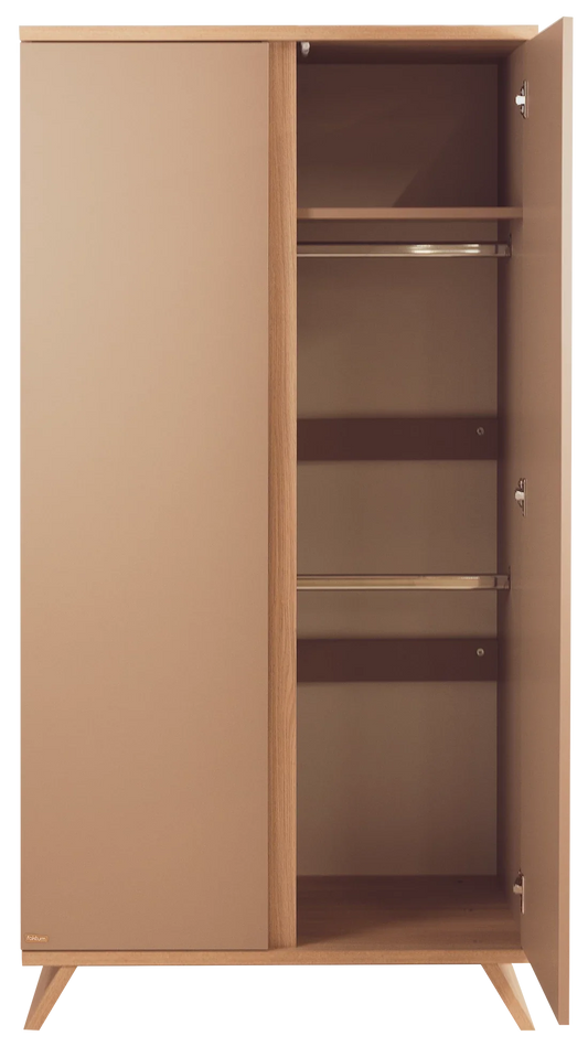Faktum - Sienna - 2-Doors Baby Wardrobe Push-Open Nursery Storage Cabinet - Cappucino