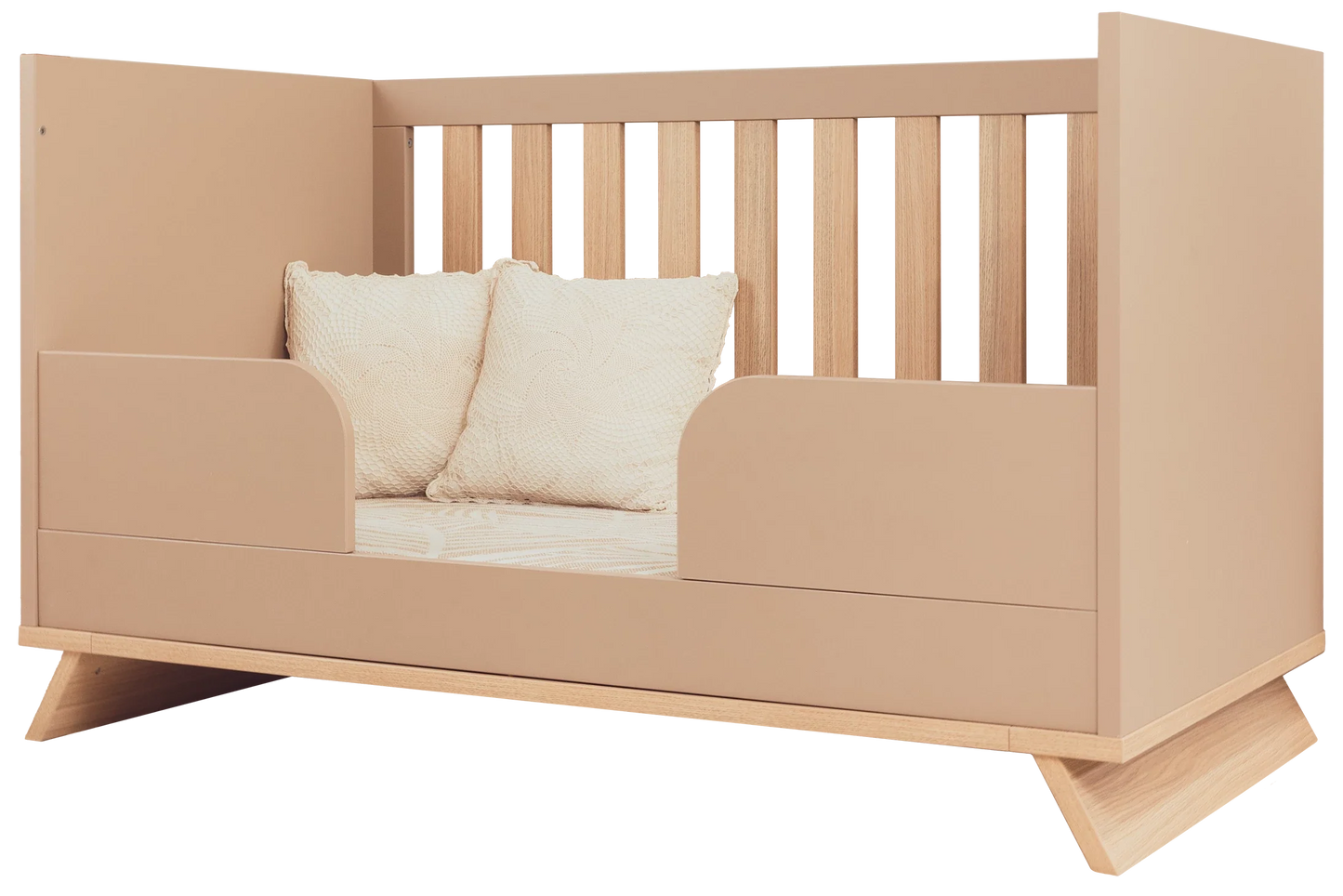 Faktum - Sienna - Baby Cot Converible Toddler Bed With Adjustable Height - 140*70Cm - Cappucino