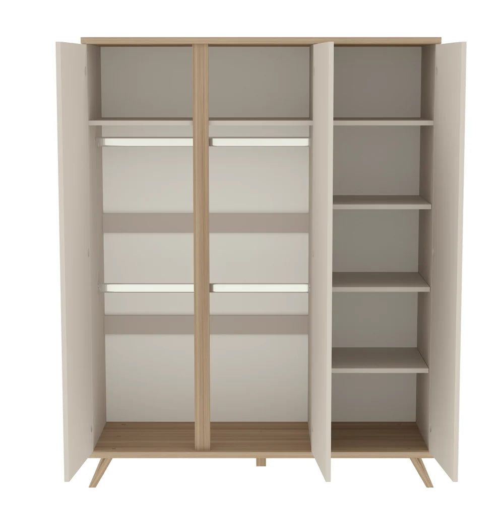 Faktum - Sienna - 2 Door Baby Wardrobe Push-Open - Nursery Storage Cabinet - Cashmere