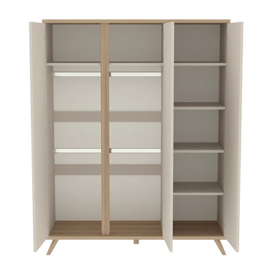 Faktum - Sienna - 2 Door Baby Wardrobe Push-Open - Nursery Storage Cabinet - Cashmere