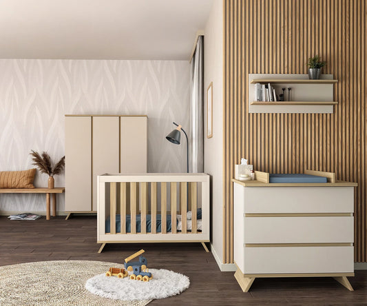 Faktum - Sienna - 2 Door Baby Wardrobe Push-Open - Nursery Storage Cabinet - Cashmere