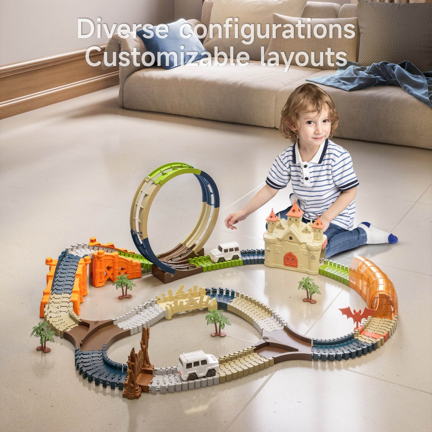 Tumama Kids - Magic Castle 360 Race Track Set
