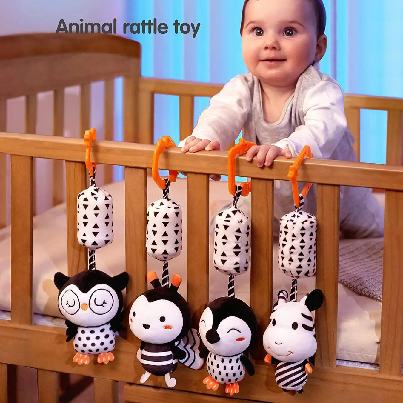 Tumama Kids - Animal Hanging Rattle Set - Black & White