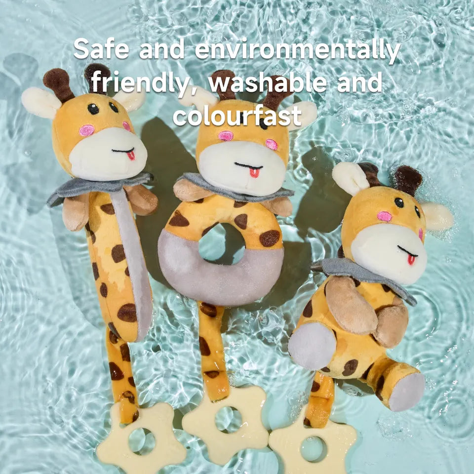 Tumama Kids - Soft Plush Giraffe - Rattle Set