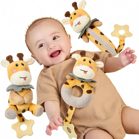 Tumama Kids - Soft Plush Giraffe - Rattle Set