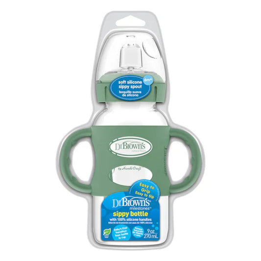 Wide Neck Sippy Bottle + Handles 270 ML 6m+ , Green