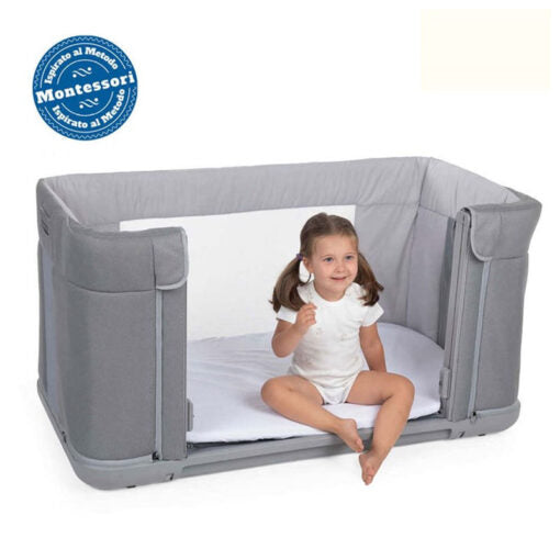 NEXTtoME FOREVER [with double mesh] sleeping CRIB -MOON GREY-