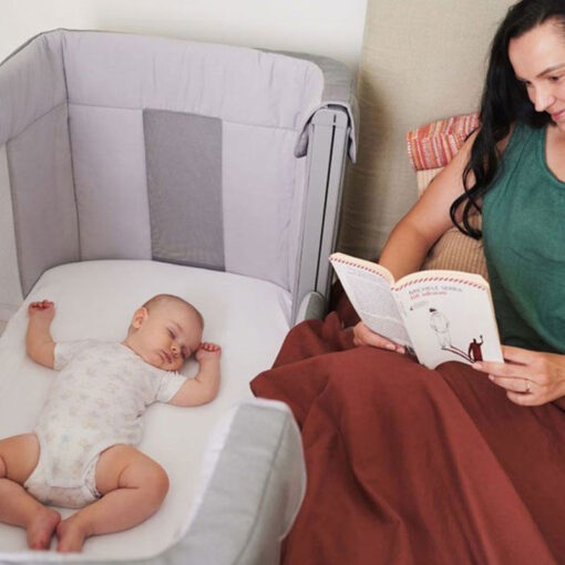 NEXTtoME FOREVER [with double mesh] sleeping CRIB -MOON GREY-