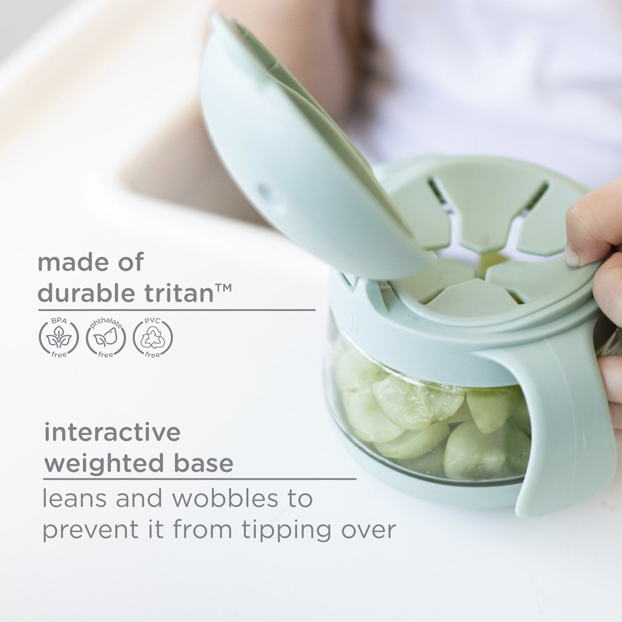 Ubbi - Tweat 2 Piece Snak Container - Sage/Blush Pink