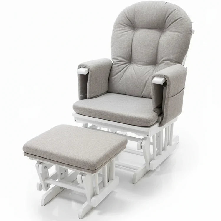 Miila Canvas Nursing Chair Light Grey Rocker
