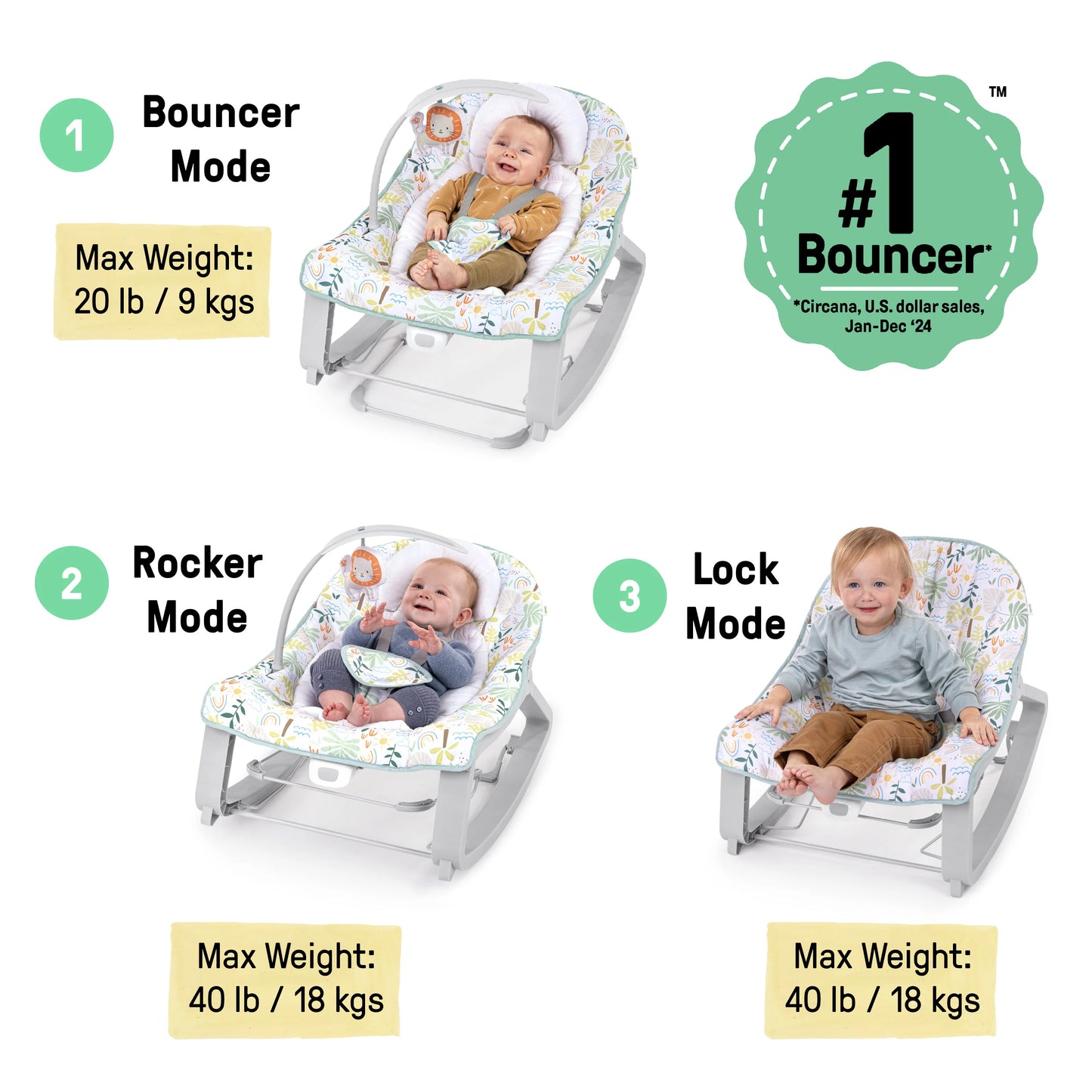 Kids2 - Ingenuity Keep Cozy 3 in 1 Rocker - Madi