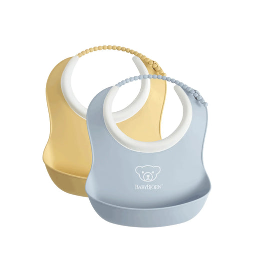 BABYBJORN SOFT BIB 2-PACK POWDER YELOW/BLUE