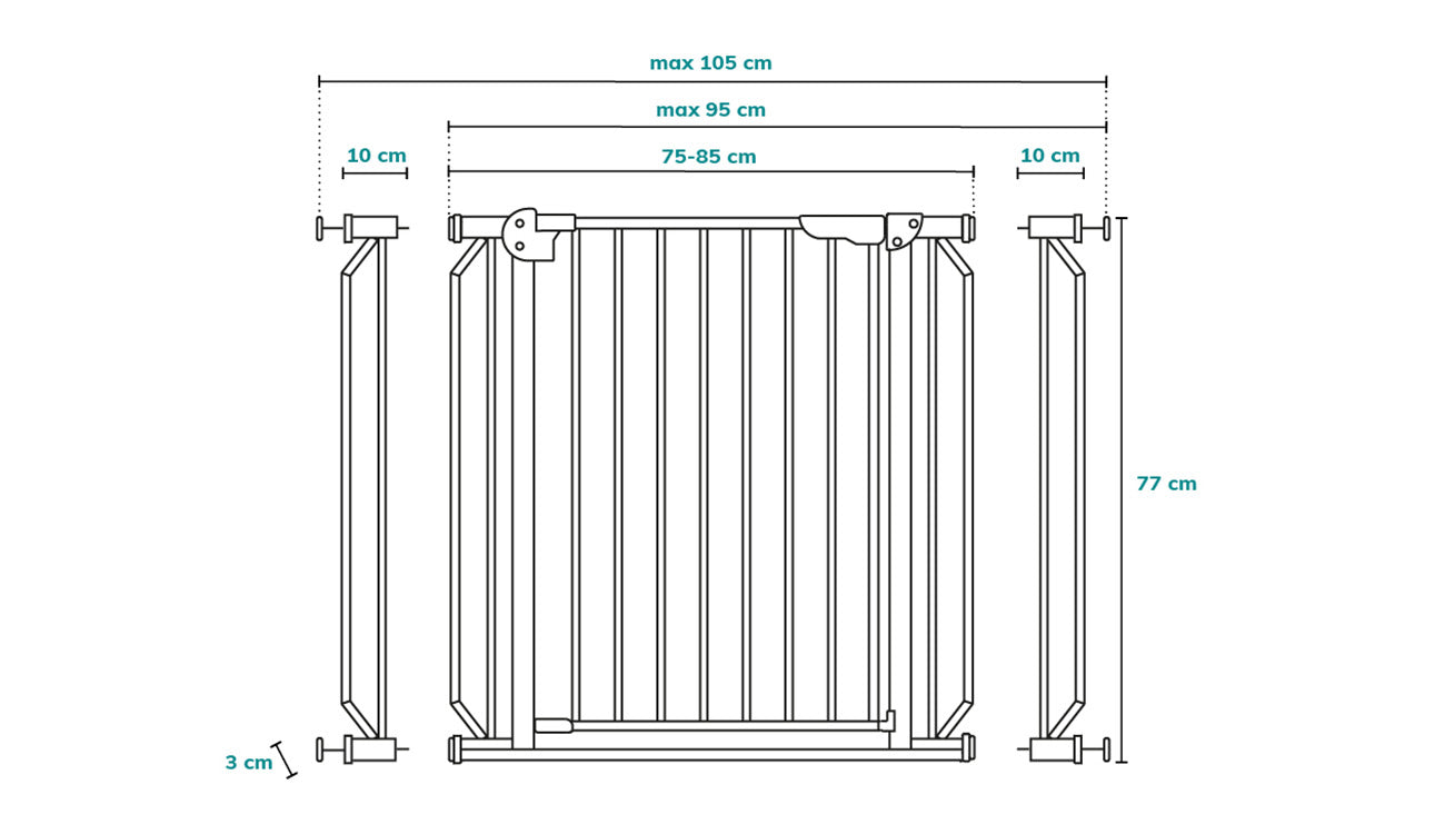 Lionelo - Truus Led - Safety Gate - White