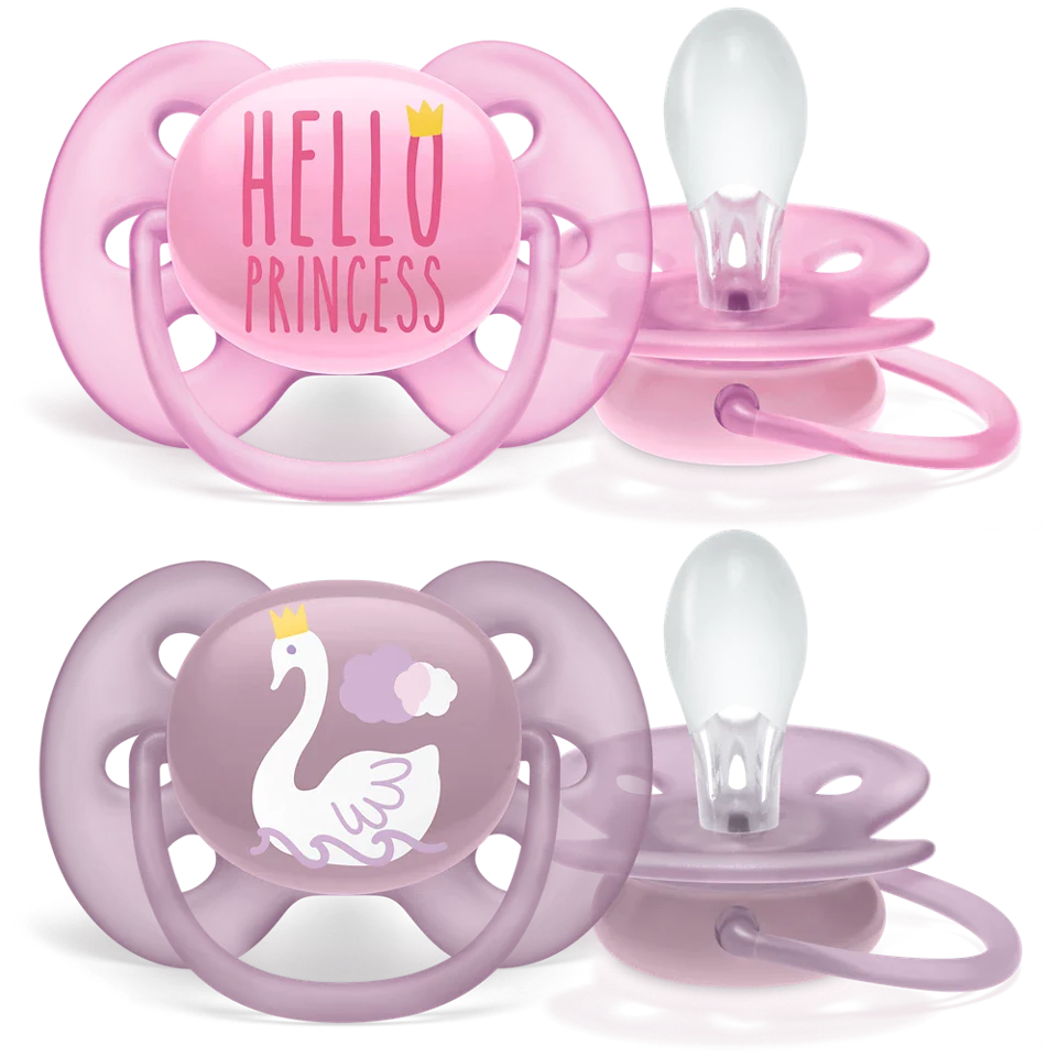 AVENT 2 DECO ULTRA SOFT SOOTHERS - 6-18M GIRL