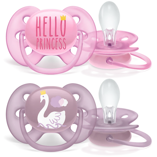 AVENT 2 DECO ULTRA SOFT SOOTHERS - 6-18M GIRL