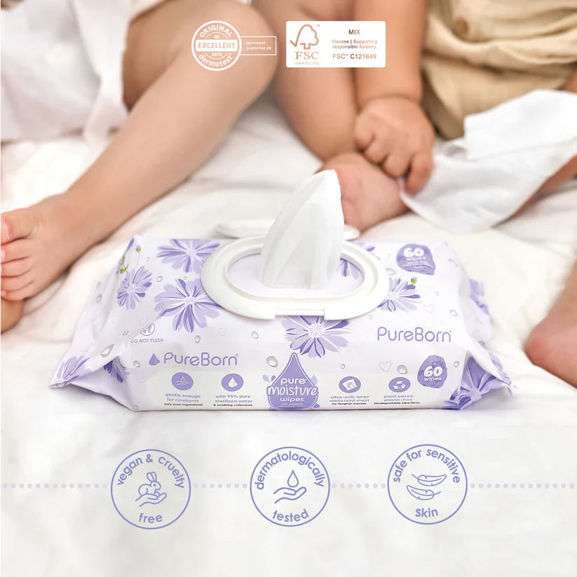 Pureborn - Pure Moisture Wipes - Organic Calendula Lotion