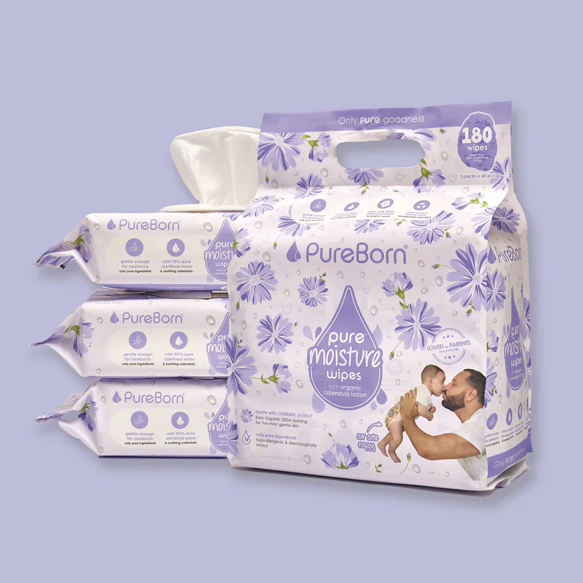Pureborn - Pure Moisture Wipes - Organic Calendula Lotion