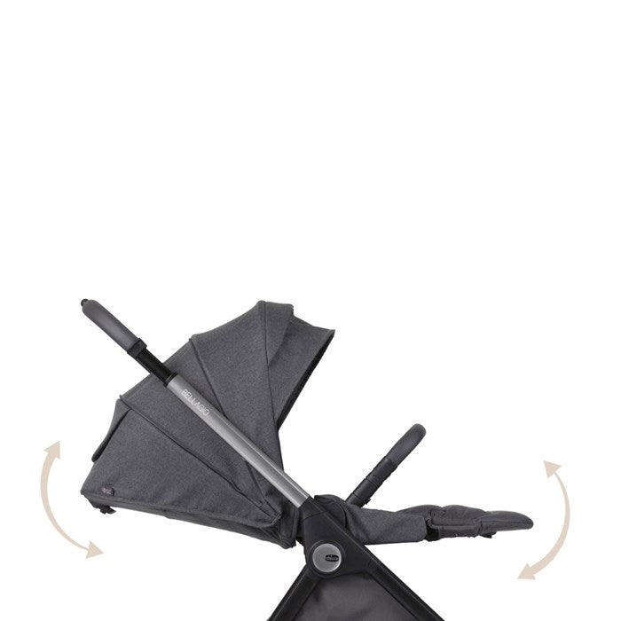 BELLAGIO STROLLER - FLEXI CARRYCOT -BLACK SATIN- /  FIRST SEAT RECLINE BLACK SATIN- / FULL 360 I-SIZE BASE