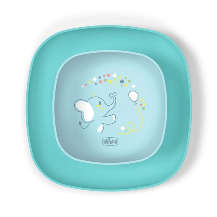 Chicco - Dish Set - Blue Elephant