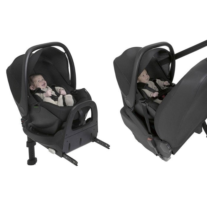 SEETY STROLLER - SEETY CARRYCOT (BOSTON GREY) - Kory (BLACK) - FULL 360 I-SIZE BASE