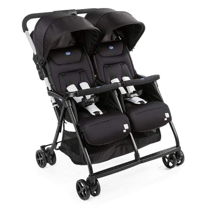 OHLALA TWIN STROLLER W/RAIN COVER & CONFORT KIT -BLACK-