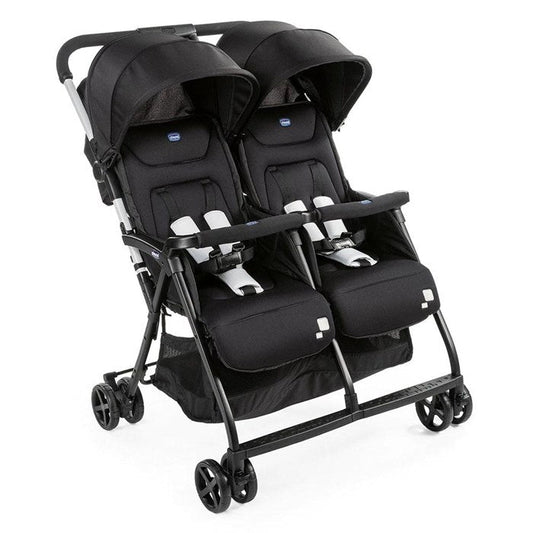 OHLALA TWIN STROLLER W/RAIN COVER & CONFORT KIT -BLACK-
