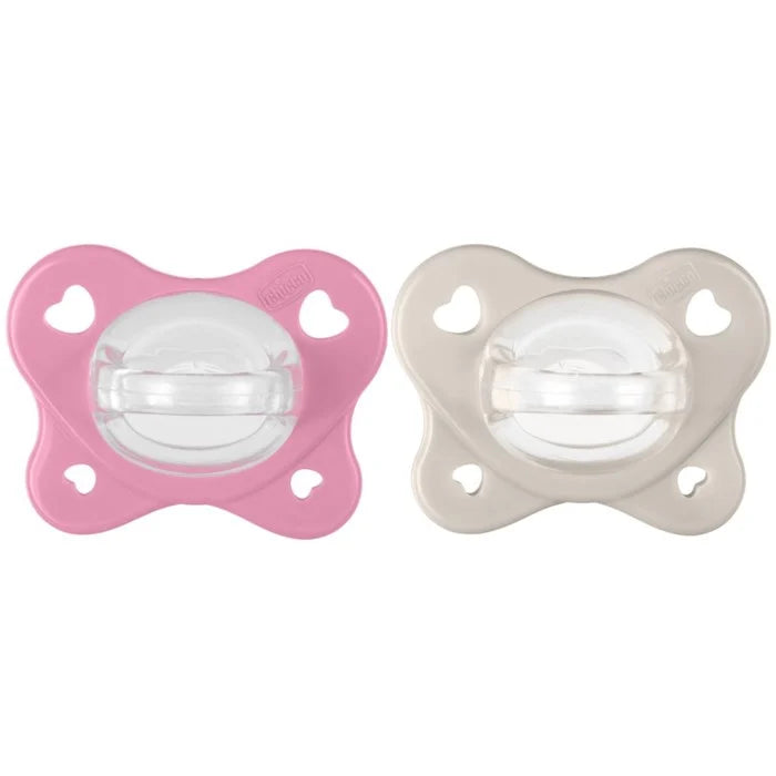 Chicco D- SOOTHER PH. DUAL SOFT 2-6M 2pces -PINK-