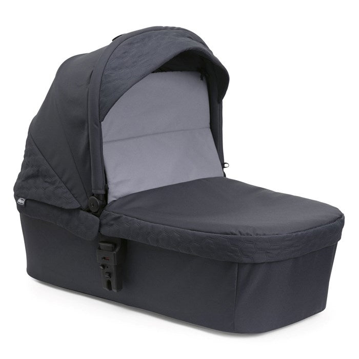 SEETY STROLLER - SEETY CARRYCOT (BOSTON GREY) - FIRST SEAT RECLINE (BLACK SATIN) - FULL 360 I-SIZE BASE