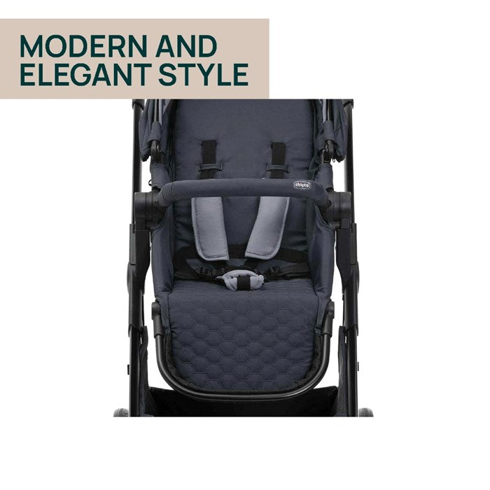 SEETY STROLLER - SEETY CARRYCOT (BOSTON GREY) - Kory (BLACK) - FULL 360 I-SIZE BASE
