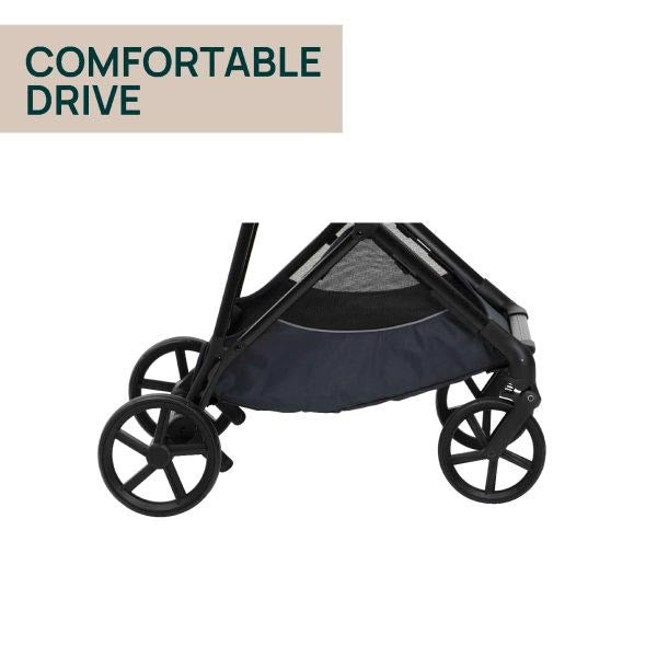 SEETY STROLLER - SEETY CARRYCOT (BOSTON GREY) - FIRST SEAT RECLINE (BLACK SATIN) - FULL 360 I-SIZE BASE