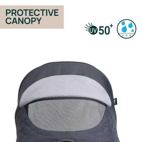 SEETY STROLLER - SEETY CARRYCOT (BOSTON GREY) - Kory (BLACK) - FULL 360 I-SIZE BASE