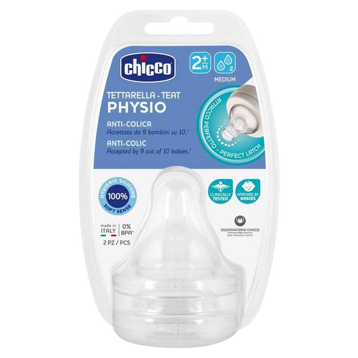 Chicco D- TEATS PERFECT 5 2m+ SIL medium SLOW 2pces [20823]