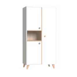 Faktum - Colette 2-Doors Baby Wardrobe Nursery Storage Cabinet With Shelves & Hanging Space - White